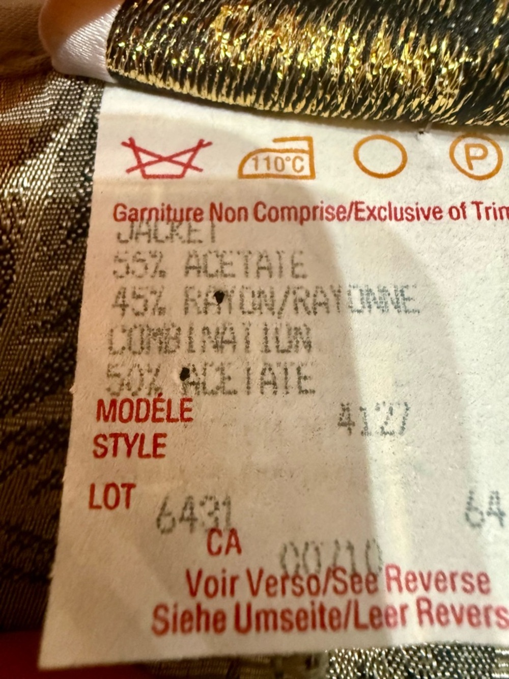 EUC Vintage Joseph Ribkoff Gold Floral Brocade Duster Jacket - Mandarin Collar - Picture 6 of 7